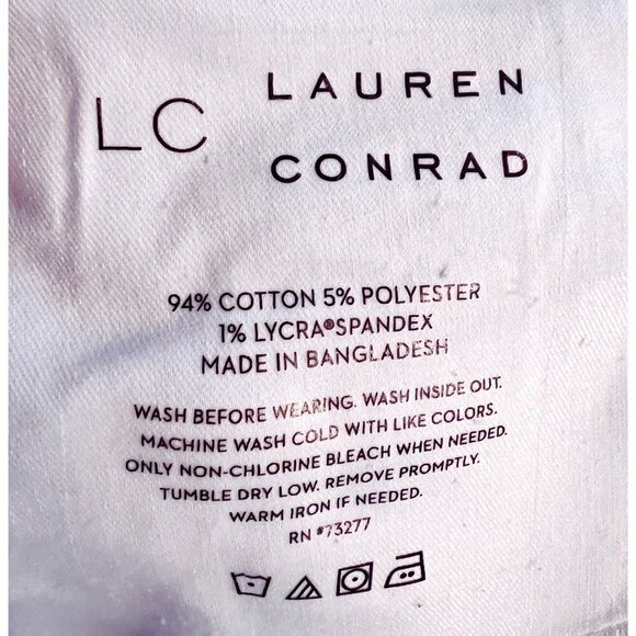 LC Lauren Conrad Womens High Rise Button Fly Light Denim Jean Shorts Sz 14 New - Picture 9 of 10